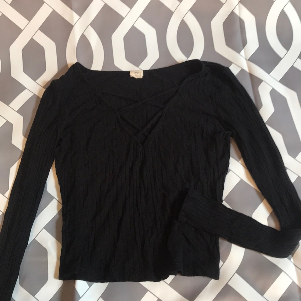 Crop top black long sleeve